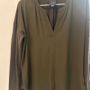 Vince Olive and Gray Women's Blouse